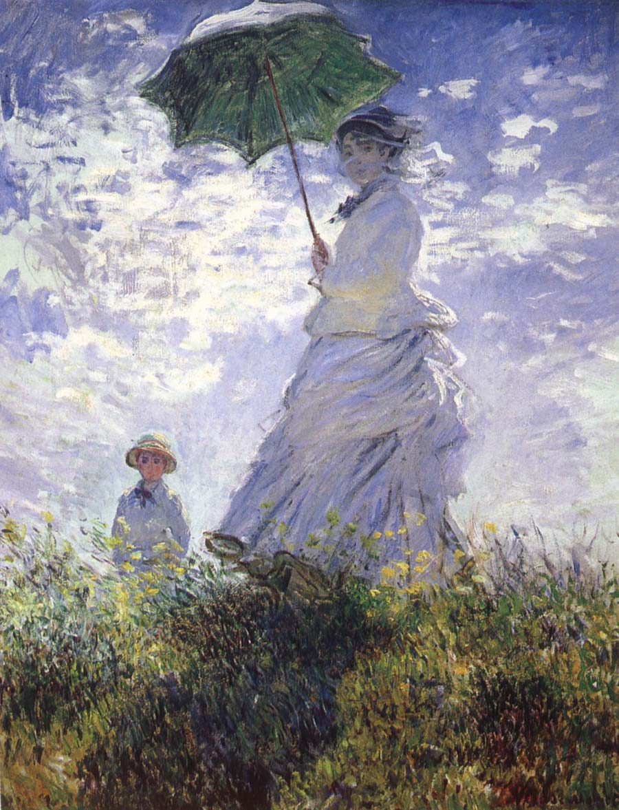 A woman with a parasol